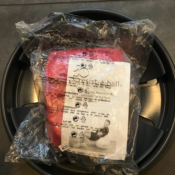 Red New Prof. quality Stability Ball with Base - Picture 6 of 7